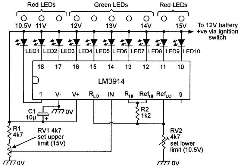 elpohl 5 x lm3915 Log de pilotes IC pour poutres Diagramme/LED Bar Graph DIL 18,